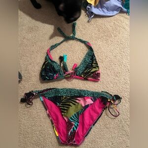 Tropical Print Bikini Set